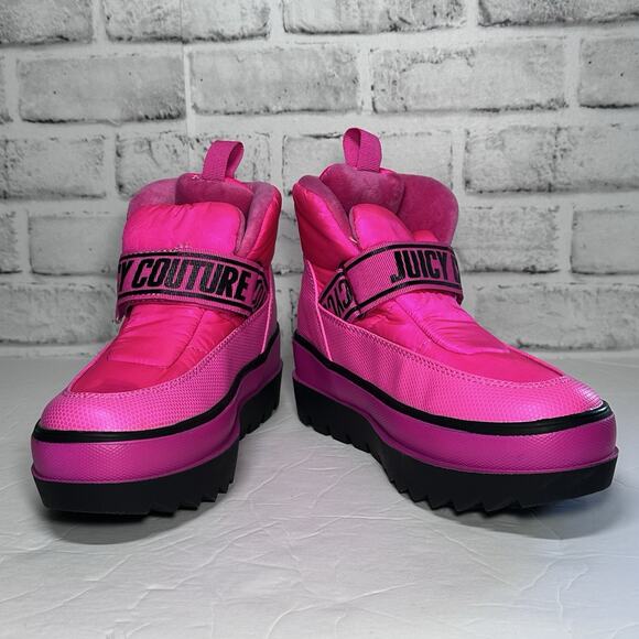 Juicy Couture Veronica Hot Pink Futuristic Festival Platform Boots Sz 6 - Flawed - Picture 8 of 14